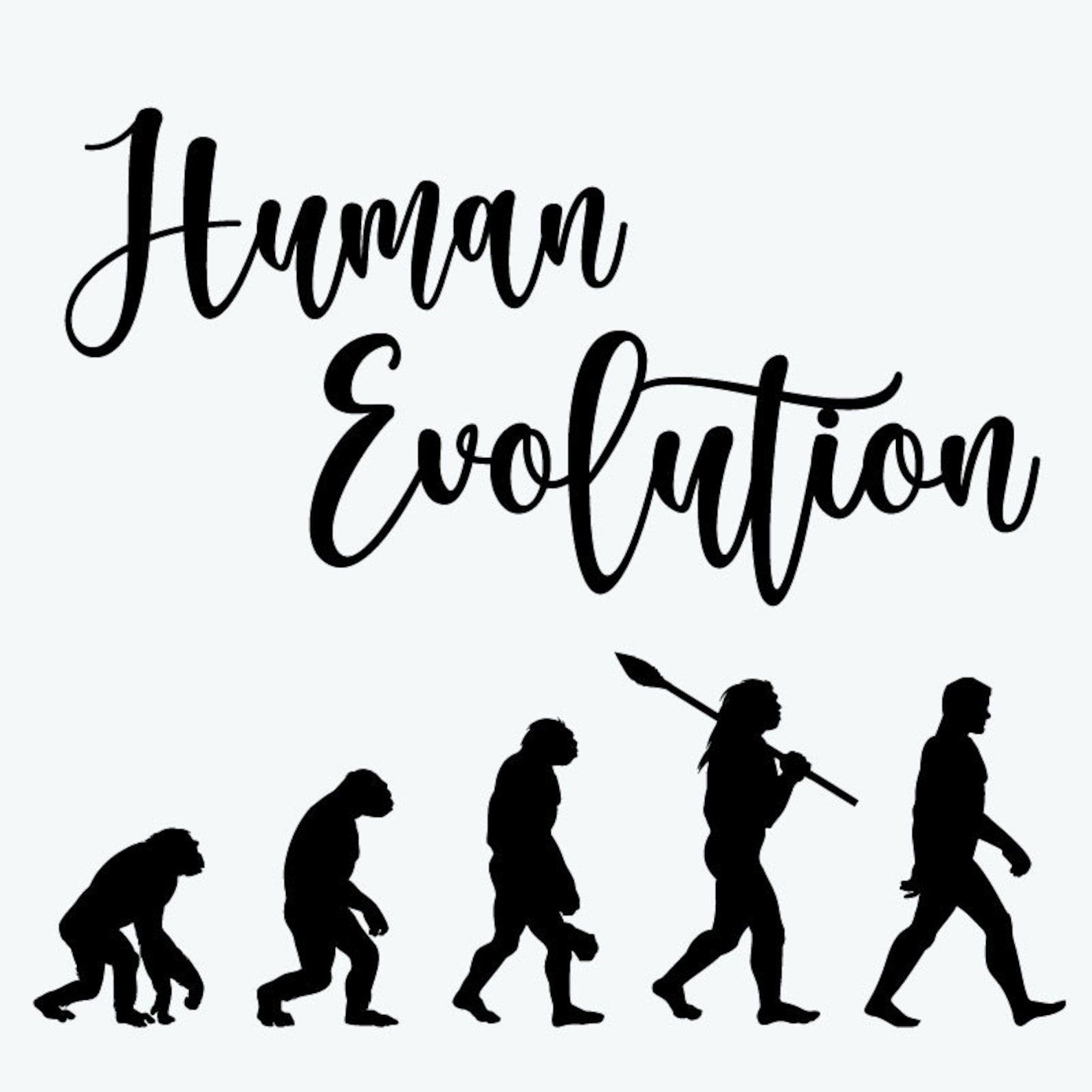 Human Evolution Silhouette SVG, Mankind Clipart (SVG & PNG) - Etsy