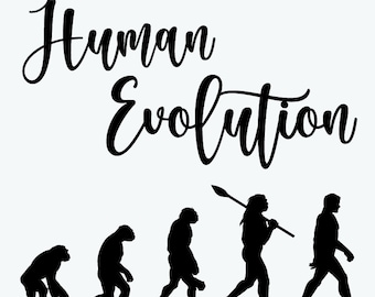 Human Evolution Silhouette SVG, Mankind Clipart (SVG & PNG)