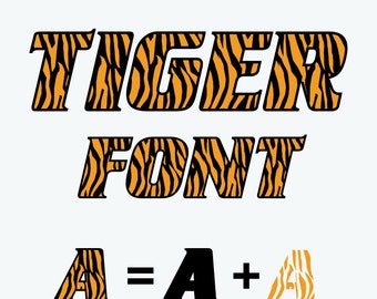 Tiger Font SVG: Animal Print Letters & Numbers (Cricut)