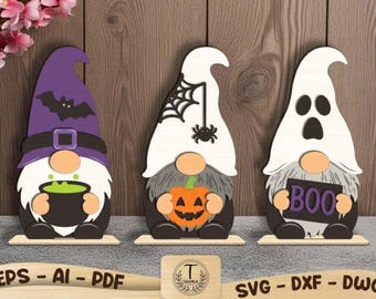 Layered Halloween Gnome SVG Bundle, 3D Cut Files (Digital Download)
