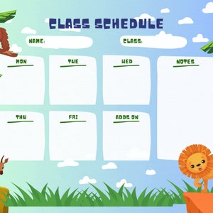 School Scheduler PDF Week School Schedule PDF Weekly Kids Calendar PDF