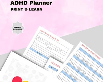ADHD Planner Printable Set - Daily Planner, Weekly Planner, Monthly Planner, Instant Download, A4/A5/Letter/Half Size