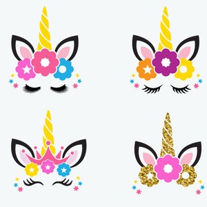 Licorne Svg licorne cils Svg licorne magique Svg corne de licorne Svg licorne Clipart Cricut anniversaire fille Svg licorne anniversaire Svg