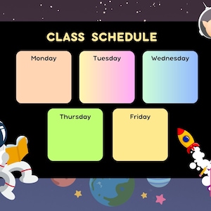 Space Week School Schedule PDF School Scheduler PDF Weekly Kids Calendar PDF