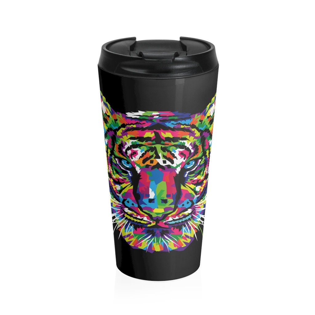 Beautiful Tiger Stainless Steel Travel Mug Etsy