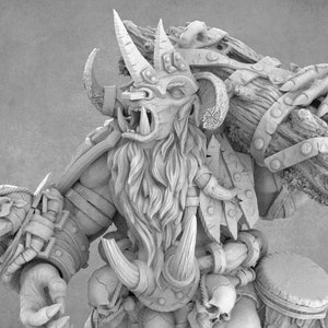 Slaagnaa, Rawmen of Haarkanjaka | Beastman Miniature | Chaos Warrior | Daybreak Miniatures