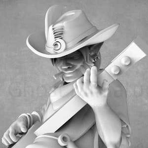 Bard Miniature | Lute Player | Minstrel Miniature |  DnD Mini