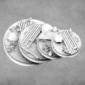 Great set of bases for your miniatures | Bamboo Forest | Garden | Battleground  |  Cobramode
