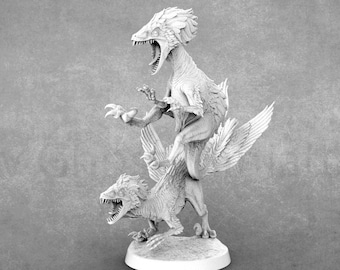 Resin Raptor Model: Dinosaur Miniature for Tabletop Gaming