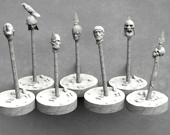 Figurines Heads on Pikes : champ de bataille sanglant