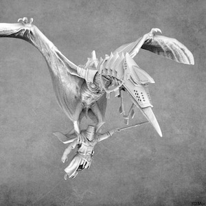 Dinosaurier Reiter Miniatur: Ritter auf Pterodaktylus, Resin 3D Print