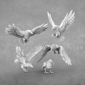 Crow / Raven Miniatures | 32mm Ravens | White Werewolf Tavern
