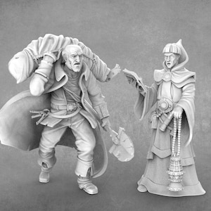 Gravedigger and Priest Miniatures | Villagers | STL Miniatures