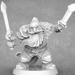 Resin Dwarven Fighter Miniatures: 28-32mm Scale