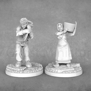 Resin Villager Miniatures: Viking/Medieval Townspeople - Asgard Rising