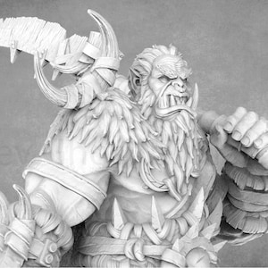Orc Mercenary Miniature: Dauger Mietz, 32mm/75mm Resin Model by Daybreak
