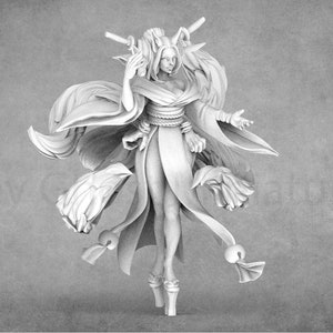 Kitsune, Blade of the Forest | Fantasy Kitsune Miniatures | Great Grimoire