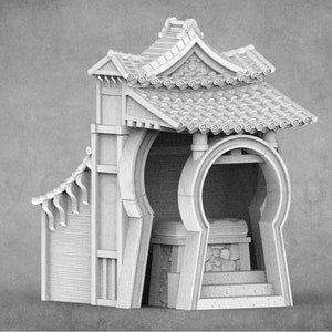 Japanese Terrain Miniatures | Portal | Shrine | Lamps | Rocks | Dragon Trappers Lodge