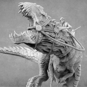T-Rex & Rider | Dinosaur Model | Lord of the Print