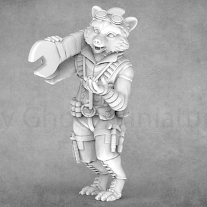 Artificer Miniatures | Raccoonfolk Artificer | Naga Miniatures