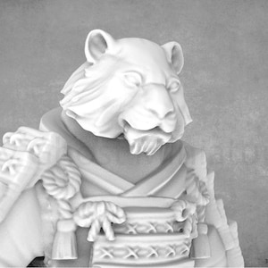 Tengashi the Samurai Miniature | Samurai Miniature | Cat Miniature | Tiger Miniature | Tengashi from The Dragon Trappers Lodge