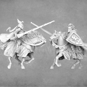 Mounted Knights Miniature: Jousting Resin Figures by Crippled God Foundry