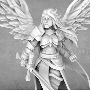 Resin Aasimar Paladin Miniature: DnD Tabletop RPG Model