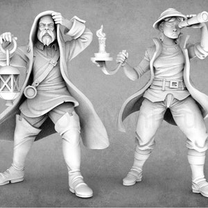 Fantasy NPC Miniatures | Carpenter | Lumberjack | Boat Builder | Lighthouse Keeper | Accessories | STL Miniatures