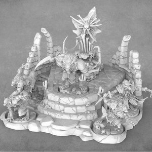 Présentoir miniature loup-garou : miniatures STL, inserts de 40 mm