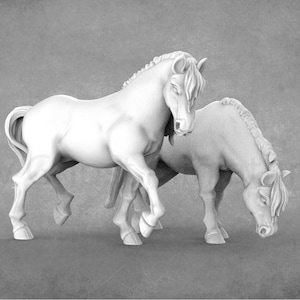 Resin Miniature Horses Set | 28mm 32mm 54mm Scale