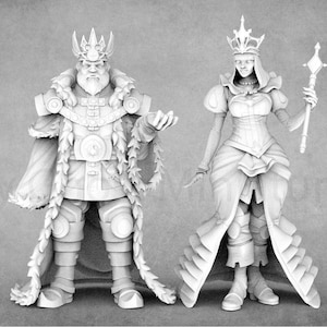 Royalty Miniatures | Prince | Princess | King | Queen | Furnitures | STL Miniatures