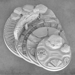 Great set of bases for your miniatures | Asian Atmosphere | Bonsai Tree |  Zen Garden | Zen Pond | Cobramode