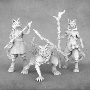 Foxfolk Miniatures| Druid | Fighter | Great Grimoire