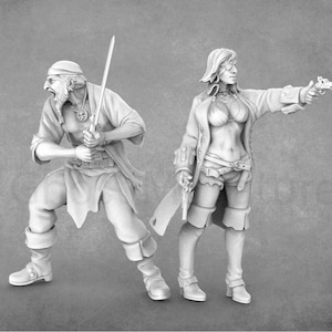 Pirate Diorama - &quot;One last treasure hunt&quot;  | Pirate Miniature | 28mm Miniature | 32mm Miniature | Great Grimoire