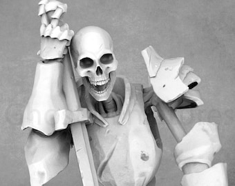 Resin Skeleton Miniatures: 32mm Tabletop RPG Models