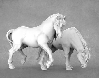 Hars miniatuurpaarden set | 28 mm 32 mm 54 mm Schaal