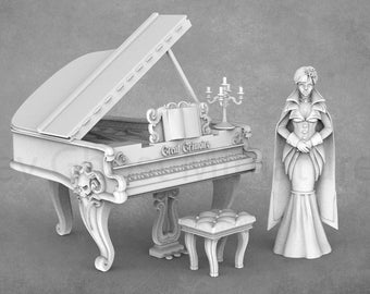 Madelaine and Piano Horror Miniature | Grimoire