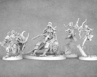 Detailreiche Ork Miniaturen 28mm/32mm Resin Kriegerschar