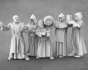 Asgard Rising Monk Miniatures: 28mm/32mm/54mm Resin Figures