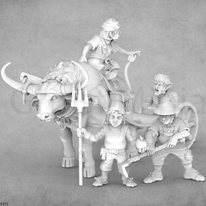 Halflingboeren en accessoires | STL-miniaturen