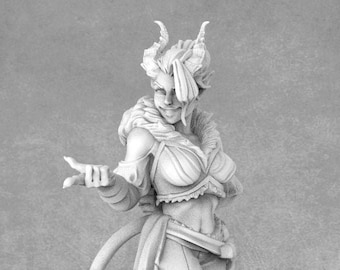 Fiona, Illusionist Tiefling Miniature, Rogue, Bite The Bullet