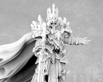Lich King Miniature | Resin Undead King for Tabletop Games