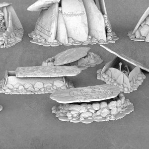 Resin Medieval Graveyard Terrain: Viking Tomb, Barrows