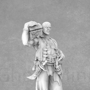 Tiny Sam The Pirate Diorama | Pirate Miniature | 28mm Miniature | 32mm Miniature | Great Grimoire