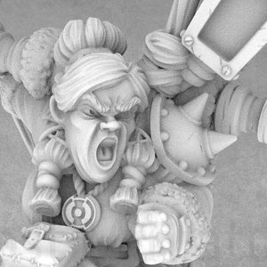 Dwarf Warlock Miniature: 3D Printed Resin Model by Cast n Play