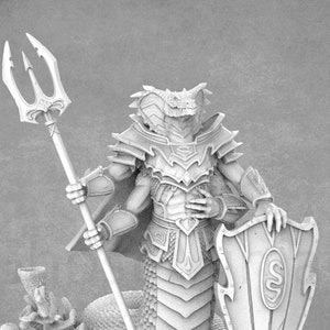 Lord of the Nagas Miniatures | Male Naga Miniature | White Werewolf Tavern