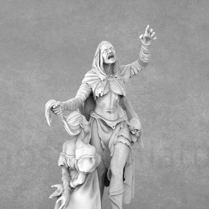 Shtriga, Bruja Salvaje del Bosque / Diorama de Brujas / Miniatura de 28mm / Miniatura de 32mm / Gran Grimorio