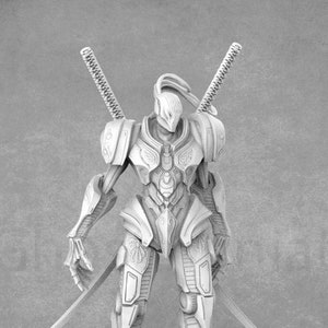 Samurai Construct Warrior Miniature: Resin 3D Printed Model