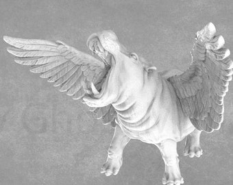 Potagriffmus, Señor del Nilo / Miniatura de hipopótamo de fantasía / Logia de los Tramperos de Dragones
