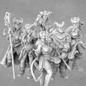 Incredible set of Tiefling Miniatures | 28mm Tiefling | 35mm Tiefling | 54mm Tiefling | 75mm Tiefling | Bite The Bullet